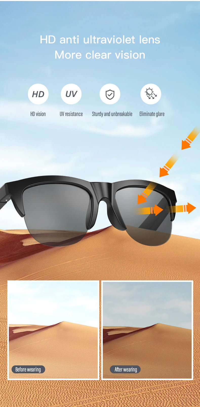 Auraviz Pro - Intelligent Bluetooth Glasses